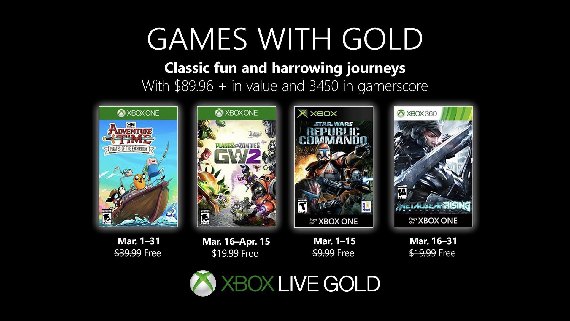 November 12222 free Games With Gold games